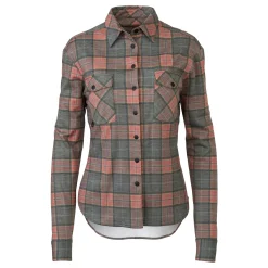 AGU Flannel Skjorte Langærmet Grøn/Orange Til Kvinder