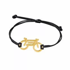 Force Armbånd Med Cykel Sort / Guld